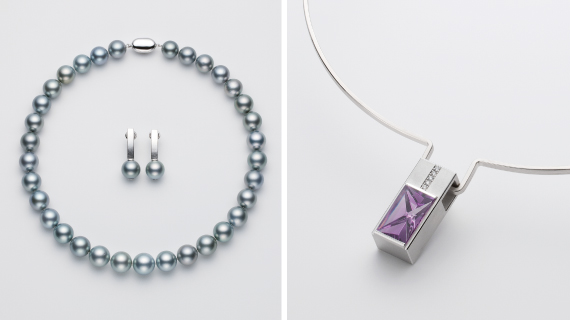 Gem ジェム ネックレス,ピアス/ 真珠,プラチナ,アメジスト,シルバー